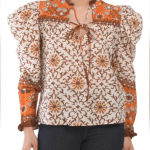 House of Harlow  Long Sleeve Puff Shoulder Top Size Medium Photo 1