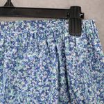Blue Floral Mini Short Flare Pull On Cotton Tenniscore Boho Skirt S Small Photo 4