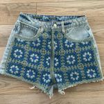 Wild Fable  high rise cutoff shorts crocheted detail Photo 0