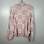 Sincerely Jules  Pink White Coquette Bow Button Down Fleece Cardigan Sweater L Photo 4