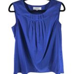 Kasper Separates Womens Shell Tank Top Pleated Satin Blue S Photo 0