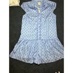 Anthropologie Maeve Cap Sleeve Button Front Romper Size Small Blue Photo 9