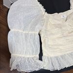 LPA  Cream Sheer Blouse with Ruffle Detail Open Front Size Large Photo 2