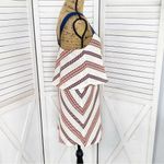 ZARA  Nautical Striped Tiered Halter Mini Dress White Red Blue Small Photo 3