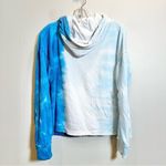 Te Verde Tie Dye Hoodie Sweatshirt Women's Size Large Blue White Long Sleeve Photo 3