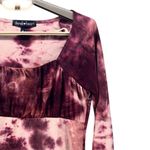 Derek Heart Babydoll Top Medium Y2K Tie Dye Bohemian Milkmaid Artsy Retro Square Neck Fall Photo 3