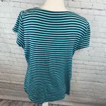 CHAPS  T-Shirt w Laced Bust Teal/Navy Stripes-XL Photo 2