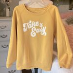 State of Mine Take it Easy Sweatshirt Cotton Womens XXL Goldenrod Yellow Photo 1