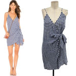 Rails  Malia Dress in‎ Navy Blue Gingham Wrap Dress Size Small Photo 1