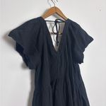 Old Navy Black V-Neck Tie-back Tiered Gauze Muslin Mini Swing Dress Photo 8