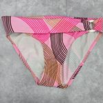 kim rogers  Pink Brown Stripe Medium Bikini Bottom Swimwear Photo 0
