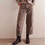 Free People NWT  Olsen Cuffed Crop Barrel Jeans in Slate Photo 4