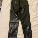 ZARA size small black faux crocodile leather animal print pants Photo 3