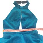 Luxxel  Sz S Women's Blue‎ Sparkle Halter Open Back Flared Skirt Dress NWT Photo 8