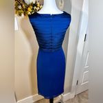 Adrianna Papell Bandage Bodice Silk Blend Blue Knee Length Cocktail Dress Sz 4 Photo 4