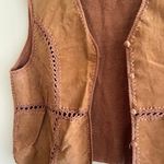 Cabin creek Leather Crochet Vest Photo 2
