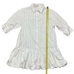 Madewell NWT Women's Bubble-Hem Mini Shirtdress Pinstripe Poplin White XL Photo 5