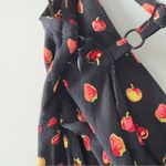 Urban Outfitters Kimchi Blue  Fruit Print Black Red Strappy Dress Deep B-Neck EUC Photo 14