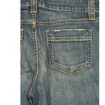 Gap Curvy Low Rise blue wide leg jeans yellow & orange stitching size 30" Waist Photo 10