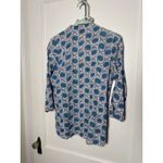 Roberta Roller Rabbit  Block Print Blue Floral Cotton Tunic Top Blouse Small Photo 9