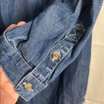 Lucky Brand  Denim Chambray Popover Long Sleeve Dress Medium Photo 2