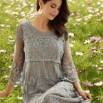 Mindful Souls Gray Shift Dress with Full Lace Overlay 18 Photo 2