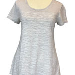 Lorna Jane ‘Cara’ Short Sleeve Open Back Tee Shirt In Heathered Gray Size Small Photo 0