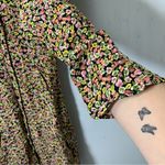 ZARA NWT Black Multi Floral Ditsy Button Up Dress size M Photo 5