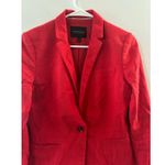 Banana Republic  Womens Long and Lean Linen Blazer Size 6 Red Office Business Photo 5