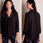 HD in Paris Anthropologie  Astral Tie Neck Black‎ Chiffon Blouse size 4 Photo 1