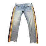 Ralph Lauren Polo  Avery Boyfriend‎ Jeans Rainbow Racing Stripes Womens Size 30 Photo 1