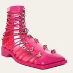 Vivienne Hu New York Square Toe Strapped Leather Cage Sandals Pink Size 7 Photo 1