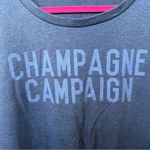 Wish & Whim  “Champagne Campaign” blue sweatshirt Sz L Photo 1