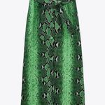 ZARA Green Snakeskin Faux Leather Skirt Photo 1