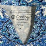 Coolibar Dress Womens Medium Blue White Geometric UPF 50+ Oceanside Tunic Dress Photo 5