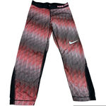 Nike Red and Black Patterned Leggings Photo 0