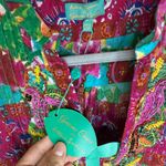 New European ANTICA SARTORIA beaded flamingos Vibrant Sleeveless Floral Dress Pink Size M Photo 3