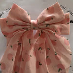 Handmade Peaches Print Bow Hair Clip Photo 1