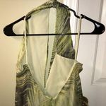 Luisa Spagnoli Women’s Leaf Print Flowy Deep V Neck Halter Dress Green Size 8 Photo 4