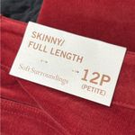Soft Surroundings  Burgundy Corduroy High Rise Skinny Pants size 12P petite Photo 10