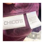 Chico's  Vintage Blouse Women's Size Medium Purple Oriental Pattern Button Front Photo 10