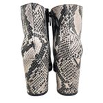 Bamboo  Vitality Snakeskin Ankle Boots Booties Black Gray 6.5 Chunky Animal Print Photo 4