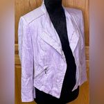 White House | Black Market  Open Front Linen Blend Moto Jacket‎ Blazer Lilac Size 6 Photo 4