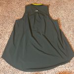 Under Armour  Tank Top Sleeveless Athletic Activewear Olive Green Yellow Trim M‎ Photo 4