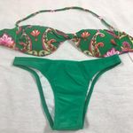 Recco Size Medium Brazilian Bright Floral Print Bikini. New With Tags. Green Photo 0