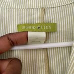 Sigrid Olsen  Lime & White Striped Vintage Boxy Blazer Size 14 NWT Photo 3