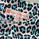 Jude Connally Ella Leopard Print Shift Dress Size M Stretch Aqua Made in USA Blue Size M Photo 1