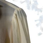 Cesarani Vintage 100% Silk Ruffled Collar and Sleeves Blouse Light Yellow Photo 5