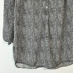 Max Studio Women’s 3/4 Sleeve Half Button Blouse Black White Print Size XS Sheer Photo 2