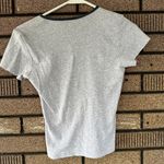 Knit Works Vintage Gray Ribbed Baby Tee Y2K Minimalist Style Medium Photo 5